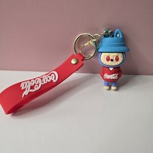Labubu x Coca-Cola Keychain-Kawaii Cartoon Vinyl Figure Charm